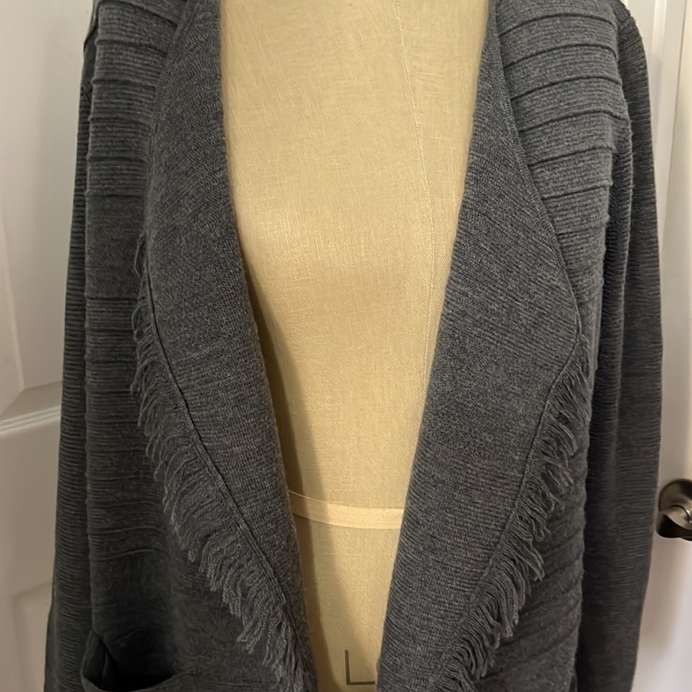 Talbots Pure Merino Wool Open Front Fly Away Sweater size S - Picture 6 of 10